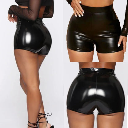 Leather Shorts Tight Black Shorts